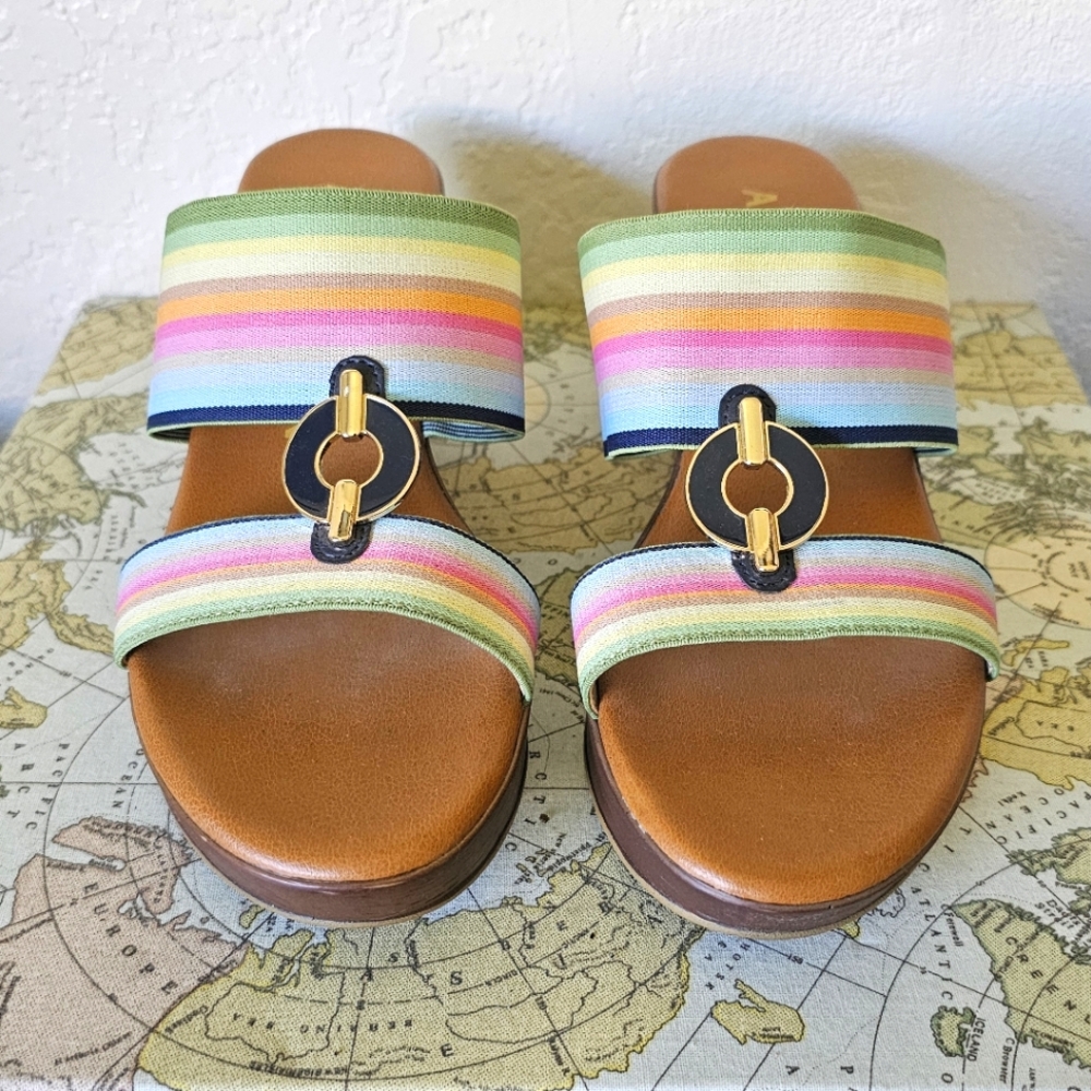 Anne Klein rainbow 🌈‎  platform sandals, size 8